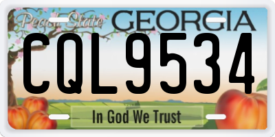 GA license plate CQL9534