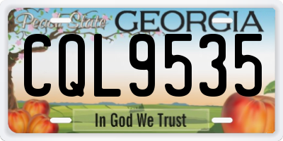 GA license plate CQL9535