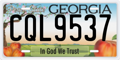 GA license plate CQL9537