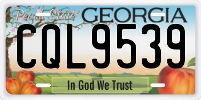 GA license plate CQL9539