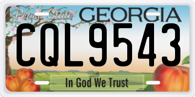 GA license plate CQL9543
