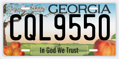 GA license plate CQL9550