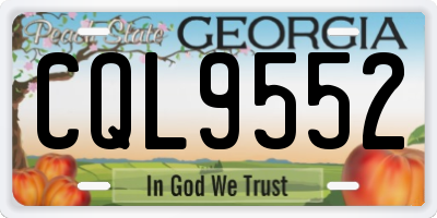 GA license plate CQL9552