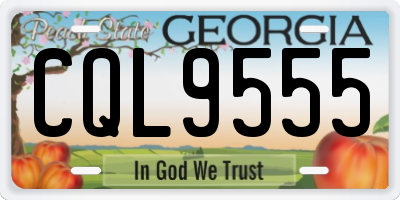 GA license plate CQL9555
