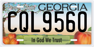 GA license plate CQL9560