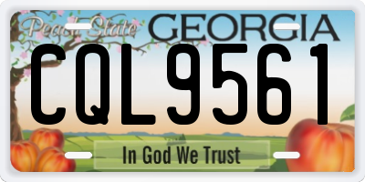 GA license plate CQL9561