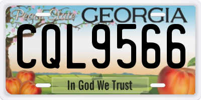 GA license plate CQL9566