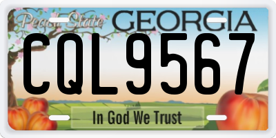 GA license plate CQL9567