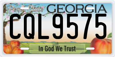GA license plate CQL9575
