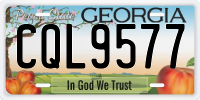 GA license plate CQL9577