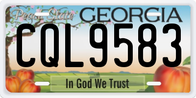 GA license plate CQL9583