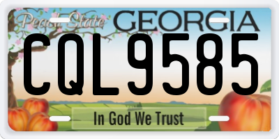 GA license plate CQL9585