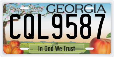 GA license plate CQL9587