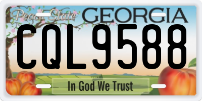 GA license plate CQL9588