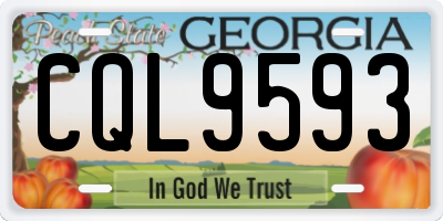 GA license plate CQL9593