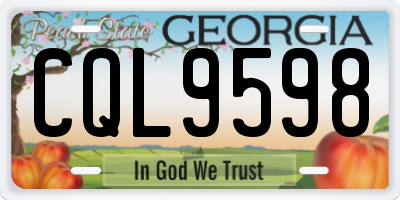 GA license plate CQL9598