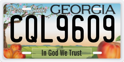GA license plate CQL9609