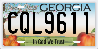 GA license plate CQL9611
