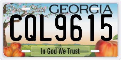 GA license plate CQL9615