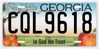 GA license plate CQL9618