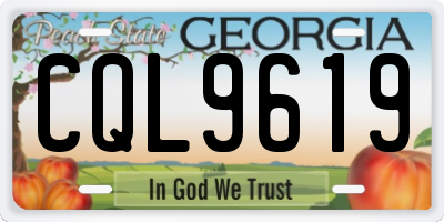 GA license plate CQL9619