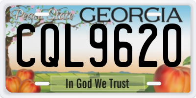 GA license plate CQL9620