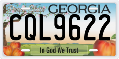GA license plate CQL9622