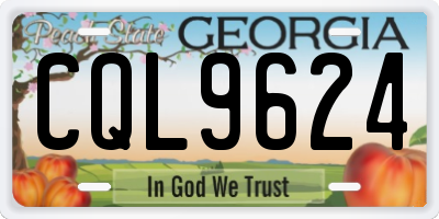 GA license plate CQL9624