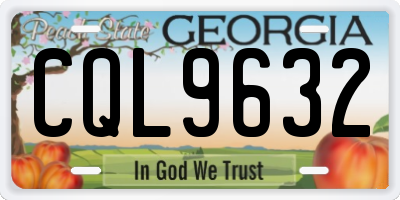 GA license plate CQL9632