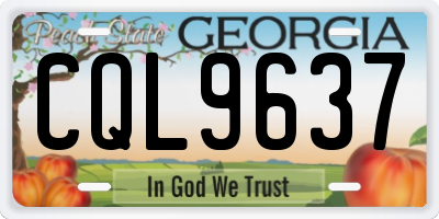 GA license plate CQL9637