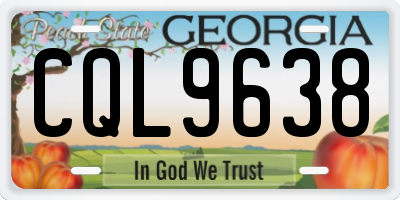 GA license plate CQL9638