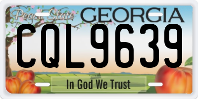 GA license plate CQL9639
