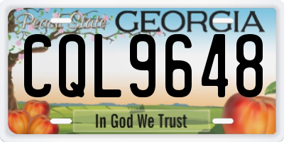 GA license plate CQL9648