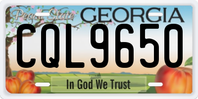 GA license plate CQL9650