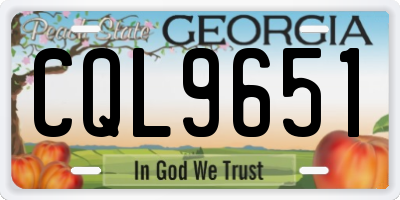 GA license plate CQL9651
