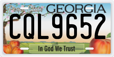 GA license plate CQL9652