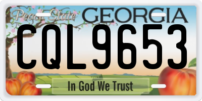 GA license plate CQL9653
