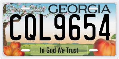 GA license plate CQL9654