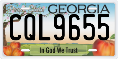 GA license plate CQL9655