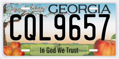 GA license plate CQL9657