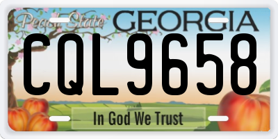 GA license plate CQL9658