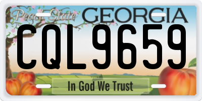 GA license plate CQL9659