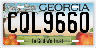GA license plate CQL9660