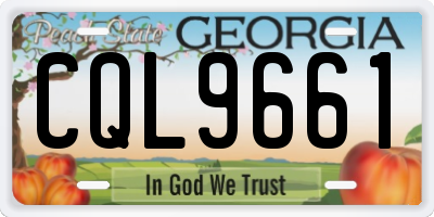 GA license plate CQL9661