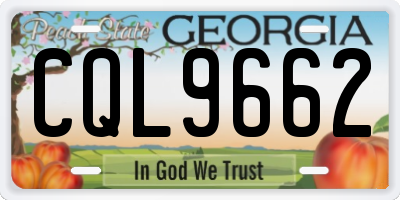 GA license plate CQL9662
