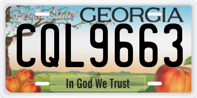GA license plate CQL9663