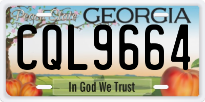 GA license plate CQL9664