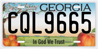 GA license plate CQL9665