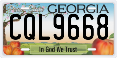 GA license plate CQL9668