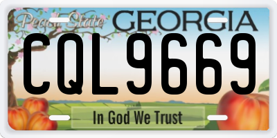 GA license plate CQL9669